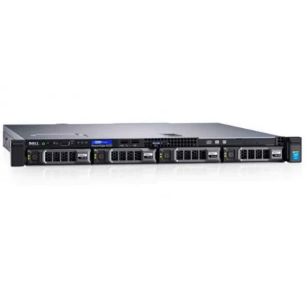 Front view of Dell EMC PowerEdge R330 4x3.5" rack server showcasing four 3.5-inch drive bays and compact enterprise-grade design.