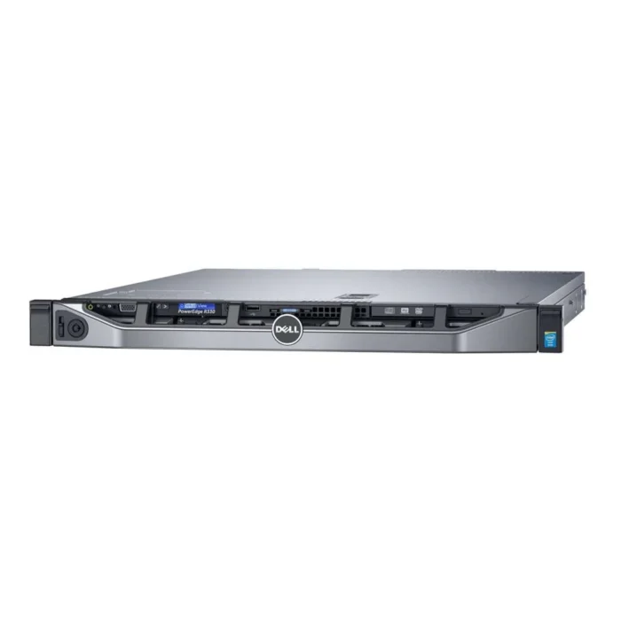 Dell EMC PowerEdge R330 rack server with front bezel and 4x 3.5-inch hot-swap drive bays – front view