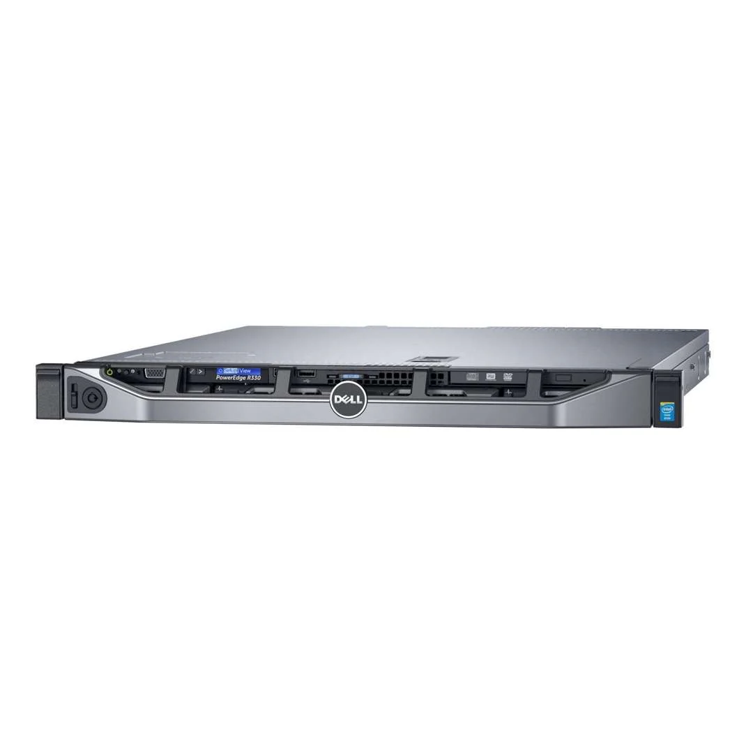 Dell EMC PowerEdge R330 4x3.5 with bezel Dell EMC PowerEdge R330 rack server with front bezel and 4x 3.5-inch hot-swap drive bays – front view