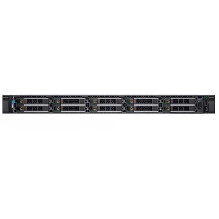 Front view of Dell EMC PowerEdge R640 10x2.5" rack server with compact design and high-performance drive bays for enterprise data center use.