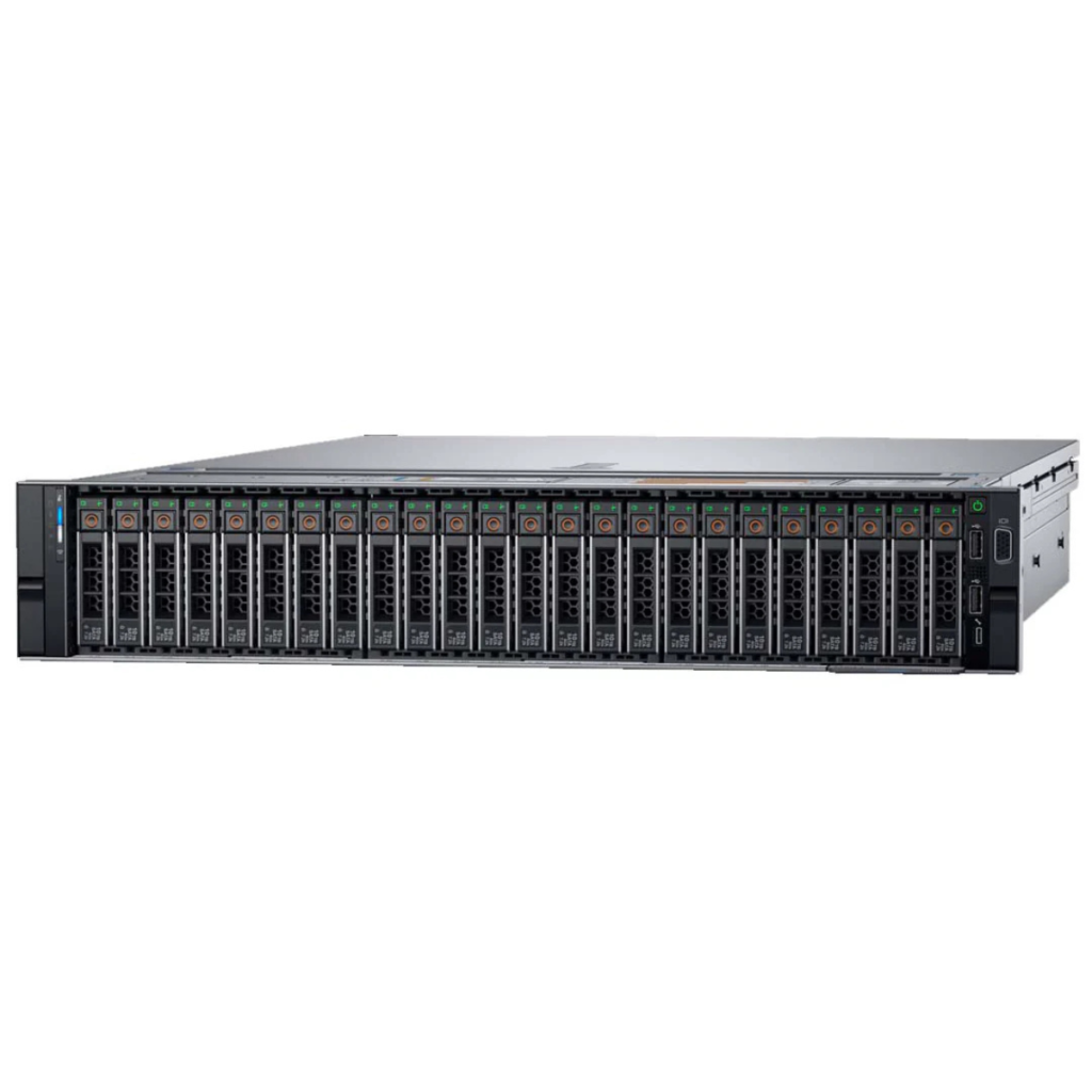 Dell EMC PowerEdge R720XD 24x2.5" rack server front view showing 24 drive bays.