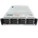 Front view of Dell EMC PowerEdge R730XD 12x3.5" rack server with 12 front-facing 3.5-inch drive bays, ideal for high-capacity enterprise storage needs.