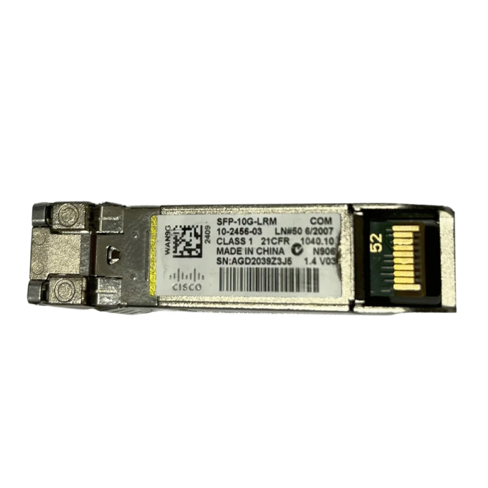 “Cisco SFP-10G-LRM 10GBASE-LRM transceiver for reliable short-reach fiber-optic networking.”