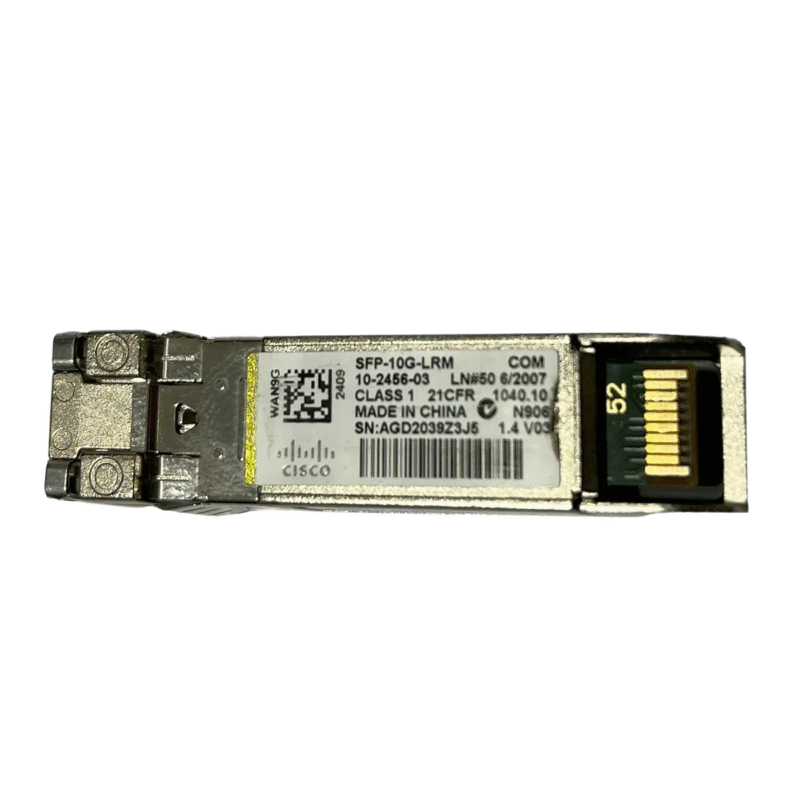 “Cisco SFP-10G-LRM 10GBASE-LRM transceiver for reliable short-reach fiber-optic networking.”