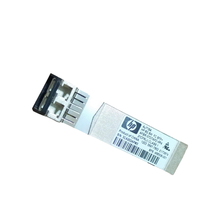 HP 8Gb SW Fibre Channel SFP+ Transceiver (AJ718A) – 850nm, LC Connector, up to 300m over OM3 Multimode Fiber