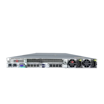 Rear view of Huawei FusionServer Pro 1288H V5 Rack Server showing power supplies, I/O ports, and expansion slots.