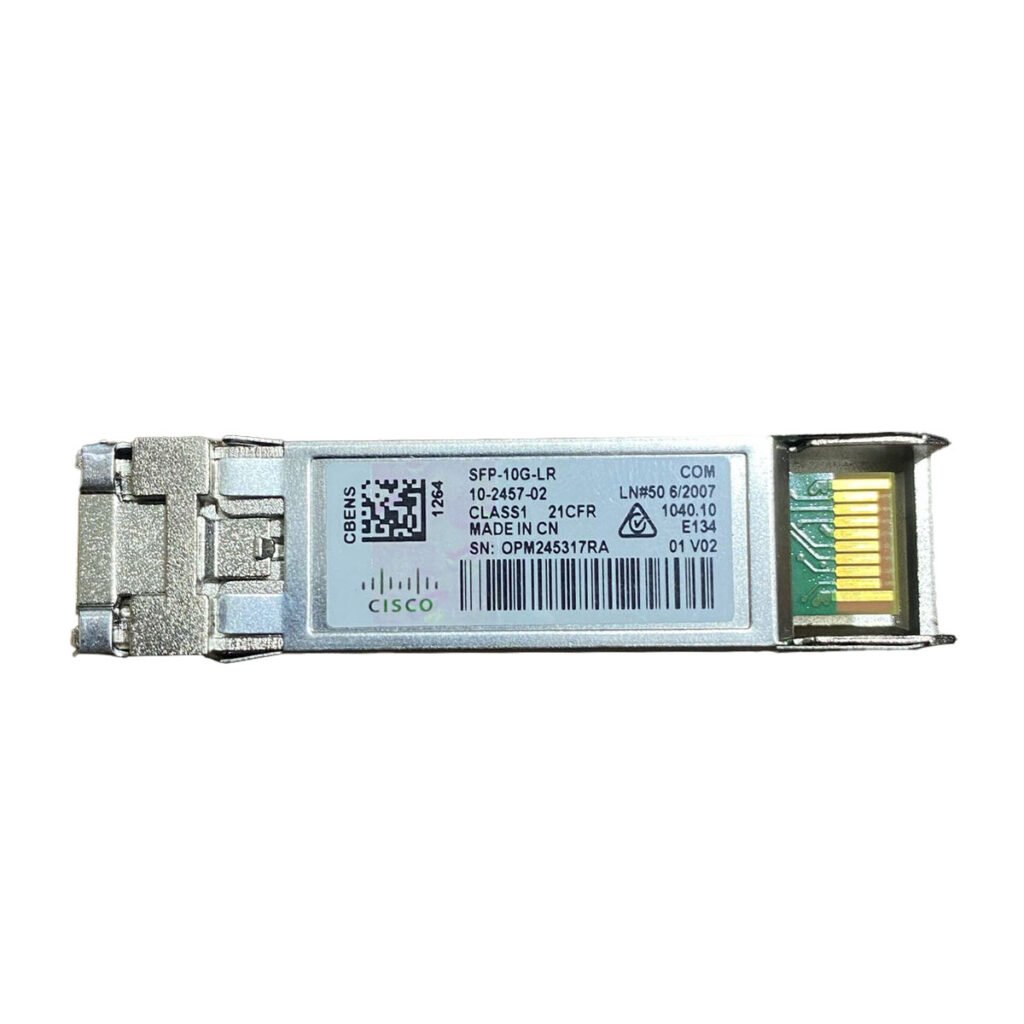 Cisco SFP-10G-LR SFP+ Transceiver Module – 10GBASE-LR, 1310nm Wavelength, LC Duplex Connector, up to 10km over Single-Mode Fiber