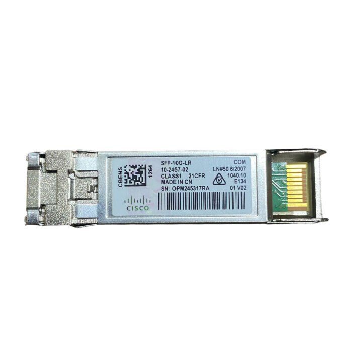 Cisco SFP-10G-LR SFP+ Transceiver Module – 10GBASE-LR, 1310nm Wavelength, LC Duplex Connector, up to 10km over Single-Mode Fiber