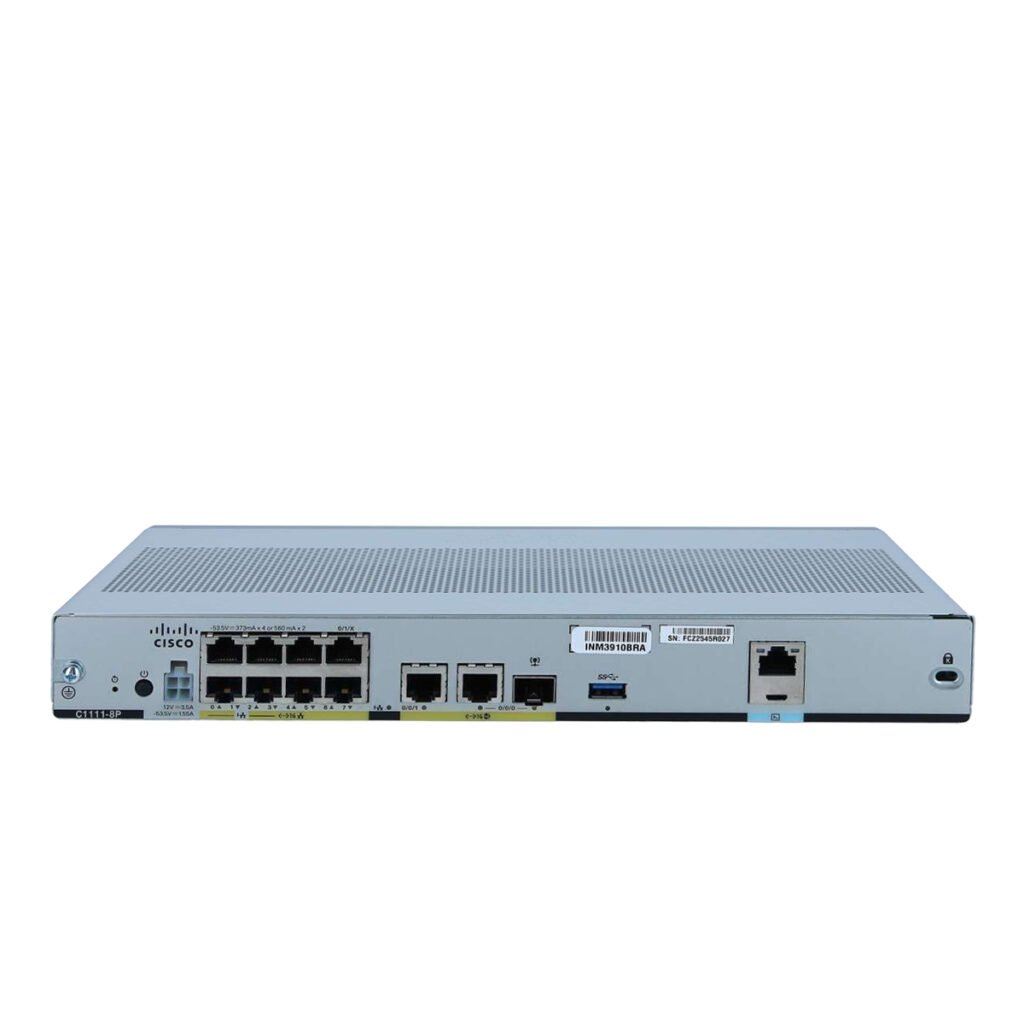 Cisco C1111-8P Integrated Services Router – 8-Port Gigabit Ethernet, Dual WAN, PoE Support, Compact Design