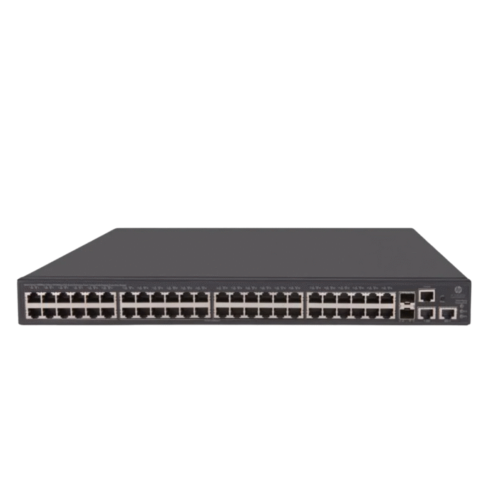 HPE FlexNetwork 5130-48G network switch showing 48 Gigabit Ethernet ports and advanced features.