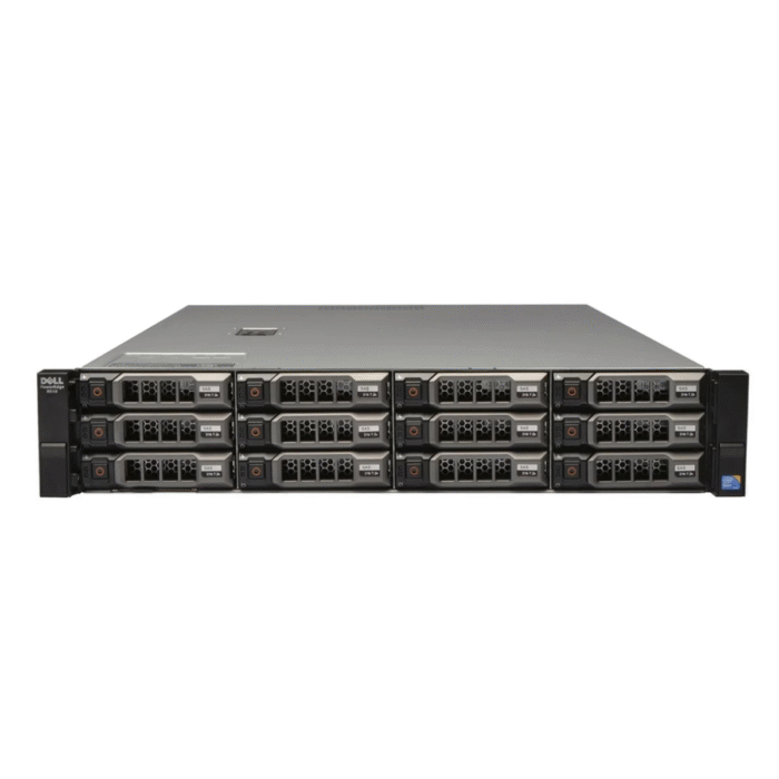 Front view of Dell EMC PowerEdge R510 12x3.5" rack server with 12x3.5" drive bays designed for enterprise storage and data center use.