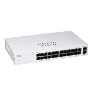 Front view of Cisco SF110-24 24-Port 10/100 Unmanaged Switch