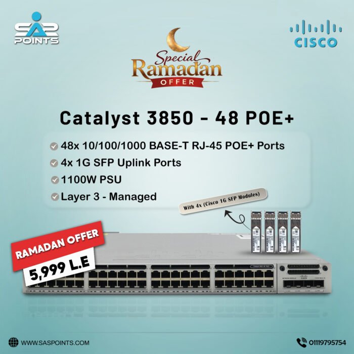 Cisco WS-C3850-48  4SFP x1GB Switch - Image 2