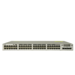 Front view of Cisco WS-C3850-48 switch with 48 Ethernet ports and 4 SFP uplinks