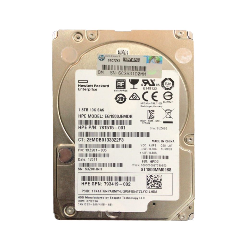 HPE 1XZ201-035 1.8TB 12gbs 10K 2.5inch SAS Hard