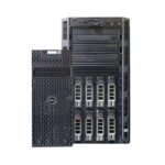 Image showing front and side view of Dell EMC PowerEdge T330 8x3.5" Tower Server in a professional IT setting