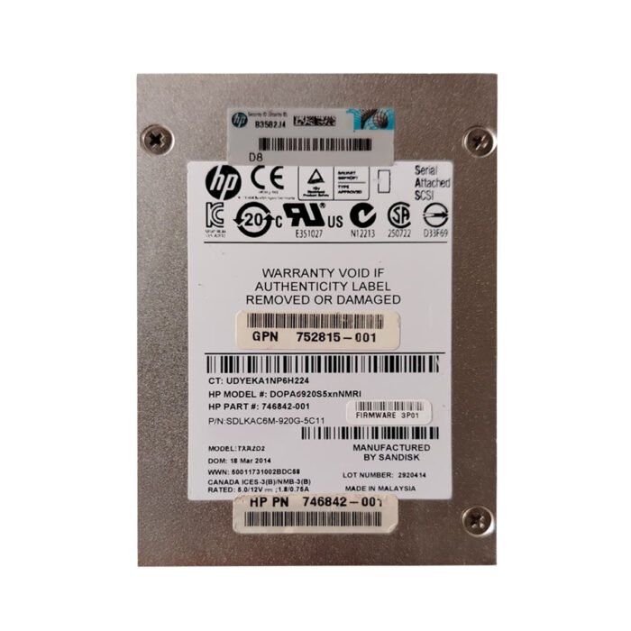 HP 920GB 6Gbps 7.2K 2.5inch SSD SAS Hard