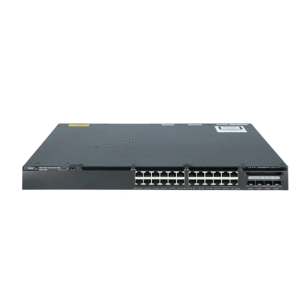 Cisco Catalyst 3650 WS-C3650-24P switch with 24 PoE+ ports and high-performance features