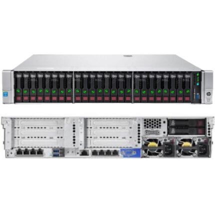 Front view of HPE ProLiant DL380 Gen9 26×2.5″ server with 26 small form factor drive bays for high-density storage solutions.