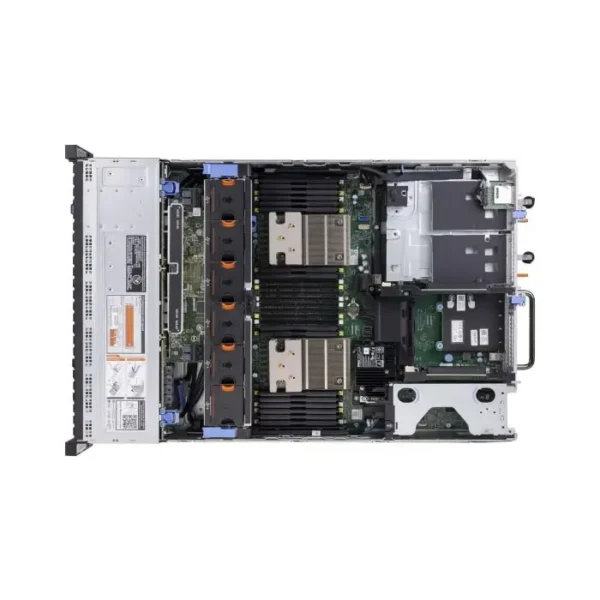 Internal view of Dell EMC PowerEdge R730XD with 24x2.5" drive bays