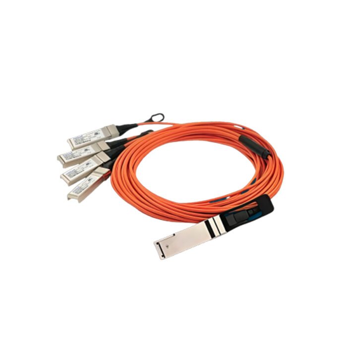 FINISAR 40G QSFP+ to 4x SFP+ Active Optical Breakout Cable – 10 Meter