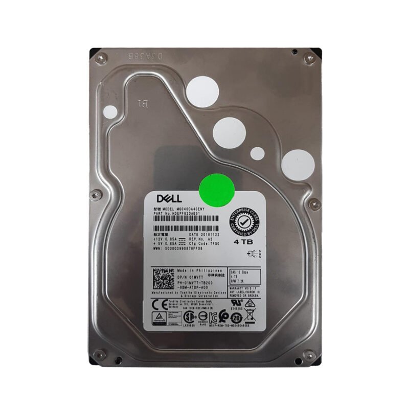 Dell 01MVTT 4TB SAS Hard Drive – 3.5", 7200 RPM, 12Gb/s, 128MB Cache