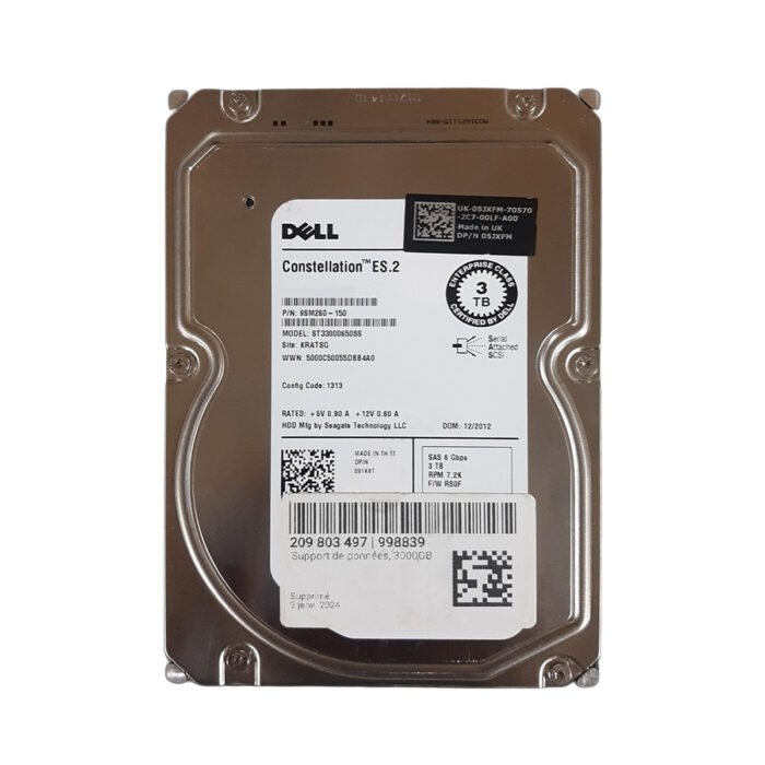 Dell 9SM260-150 3TB 3.5-Inch SAS Hard Drive – 7200 RPM, 6Gbps