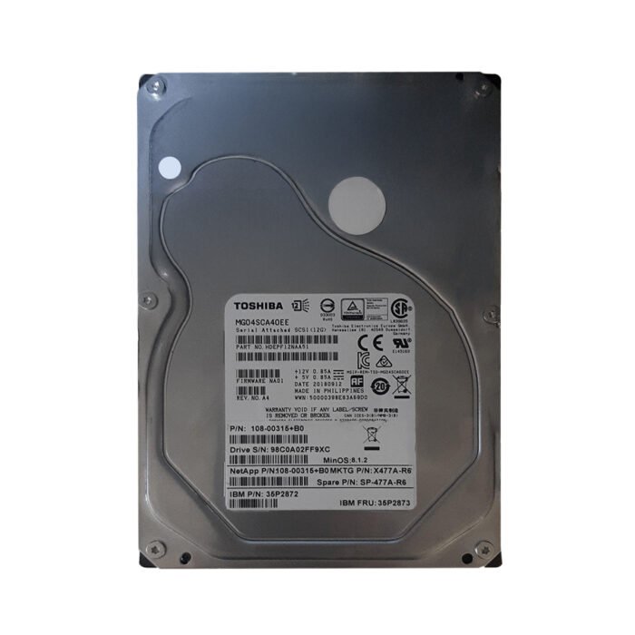 Toshiba HDEPF12NAA51 4TB SAS Hard Drive – 3.5", 7200 RPM, 12Gbps