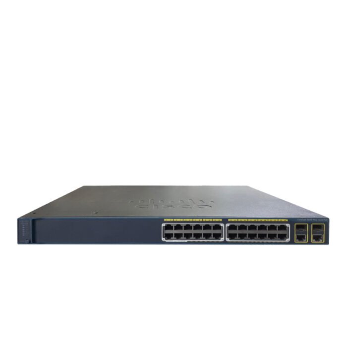 Cisco Catalyst 2960+24P 24-port PoE network switch front view