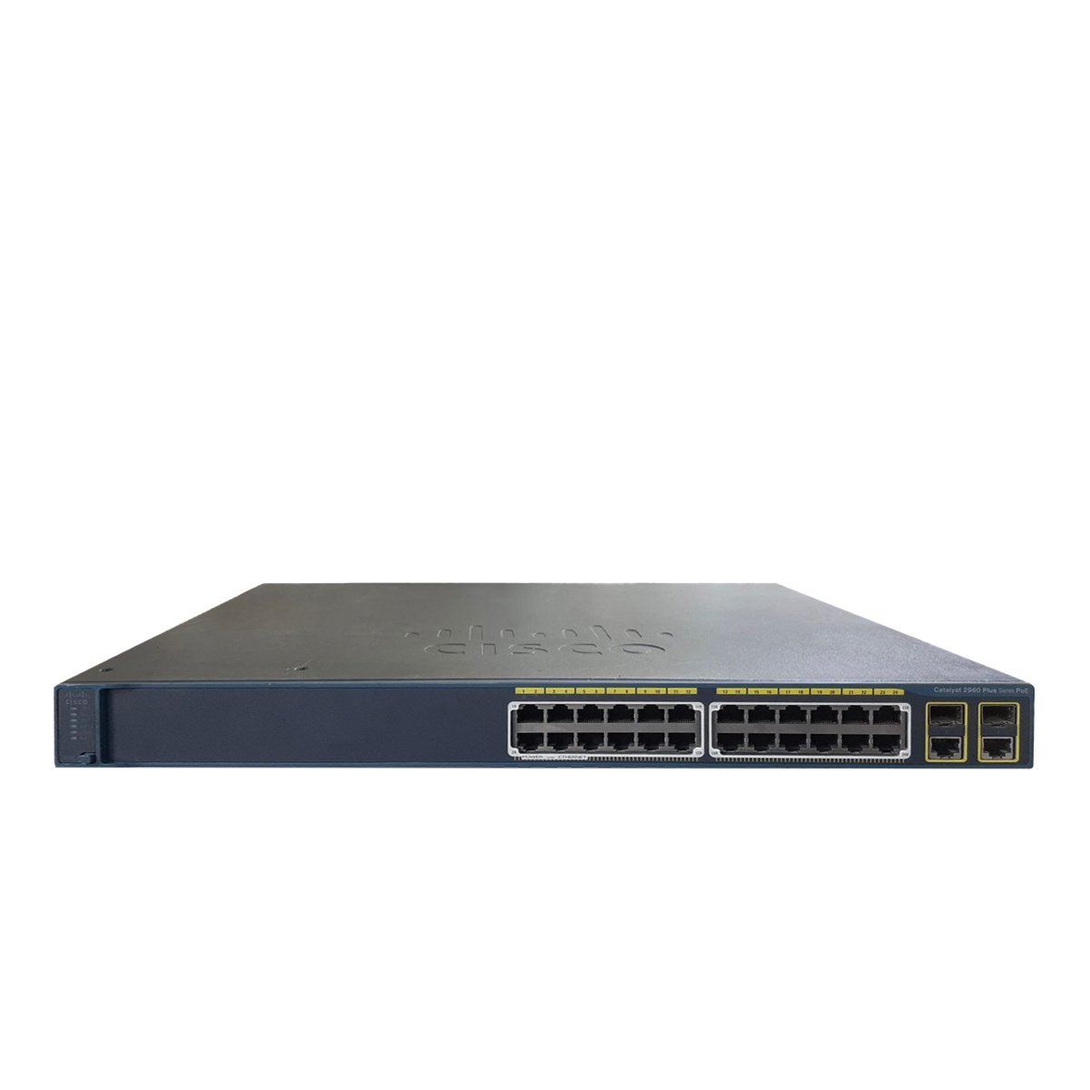 Cisco Catalyst 2960+24P 24-port PoE network switch front view